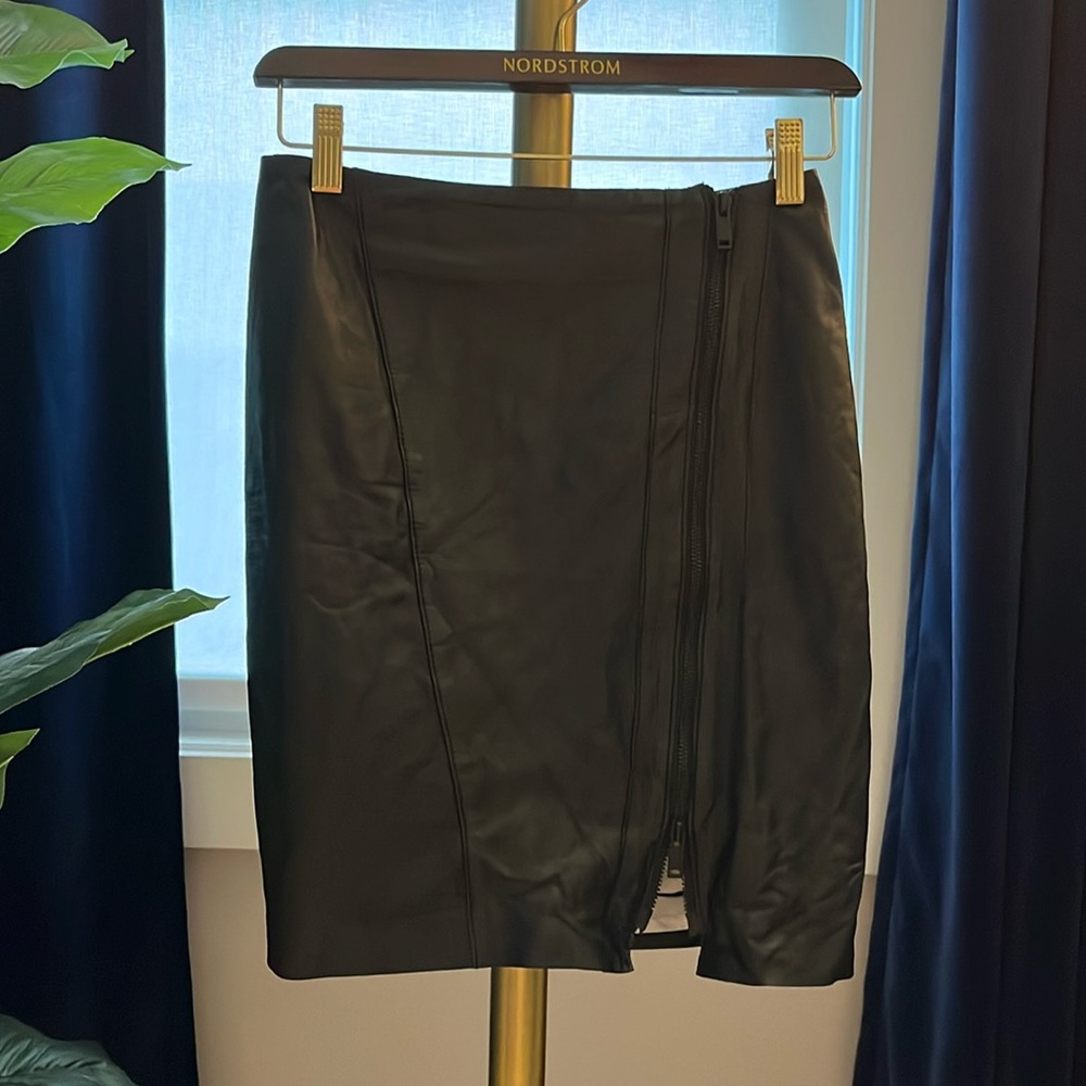 Leather mini skirt